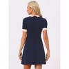 Allegra K Women's Vintage Work Contrast Color Short Sleeve Fit and Flare Dress - 4 of 4