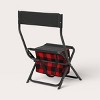 Buffalo Check Outdoor Foldable Chair with Cooler Red/Black - Woolrich x Target - 4 of 4