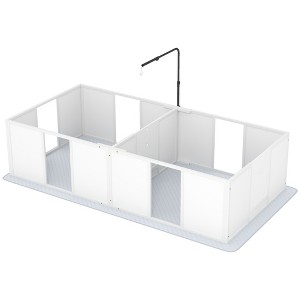 Skyzone Medium Dog Whelping Box: Adjustable Height Door, Retractable Light Stand, Waterproof Pee Pad - 1 of 4