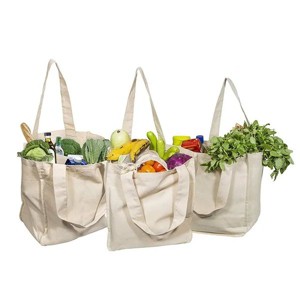 Reusable Organic Cotton Tote Mesh Bag w/6 Internal Sleeves - 1 of 4