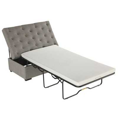 Sapphtopaz Modern Ottoman Folding Sofa Bed Convertible Ottoman Sleeper with Memory Mattress and Button Tufting for Living Room, Entryway