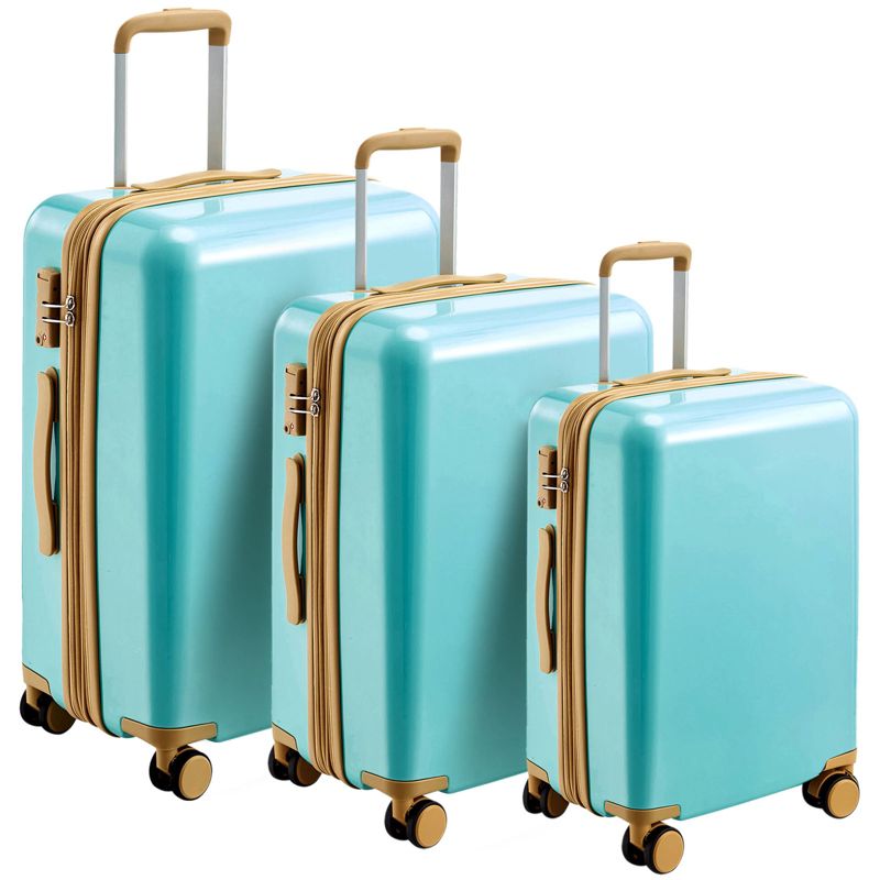3pc Luggage Sets,  Expandable Hardshell Spinner Lightweight Gradient Suitcase with TSA Lock 20''/24''/28'' 4M -ModernLuxe, 4 of 13