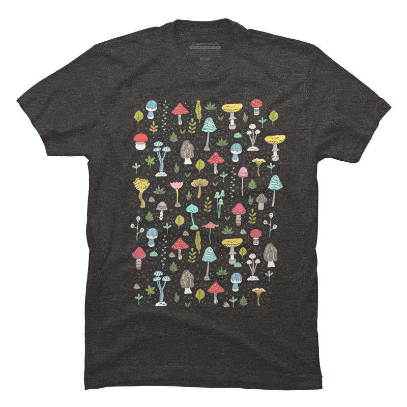 Men's Design By Humans mushrooms By kostolom3000 T-Shirt, 1 of 5