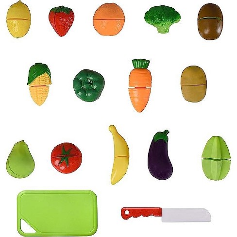 Insten Play Food Set Of Fruit And Vegetable, Toy Kitchen Accessories,  Pretend Cutting For Toddlers And Kids : Target