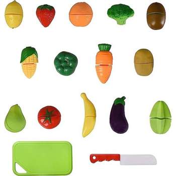 Playkidz 32 Piece Fruit And Vegetable Toy Basket.