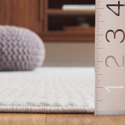 Ivory Geometric Synthetic Easy Care Runner Rug - 2'x8'