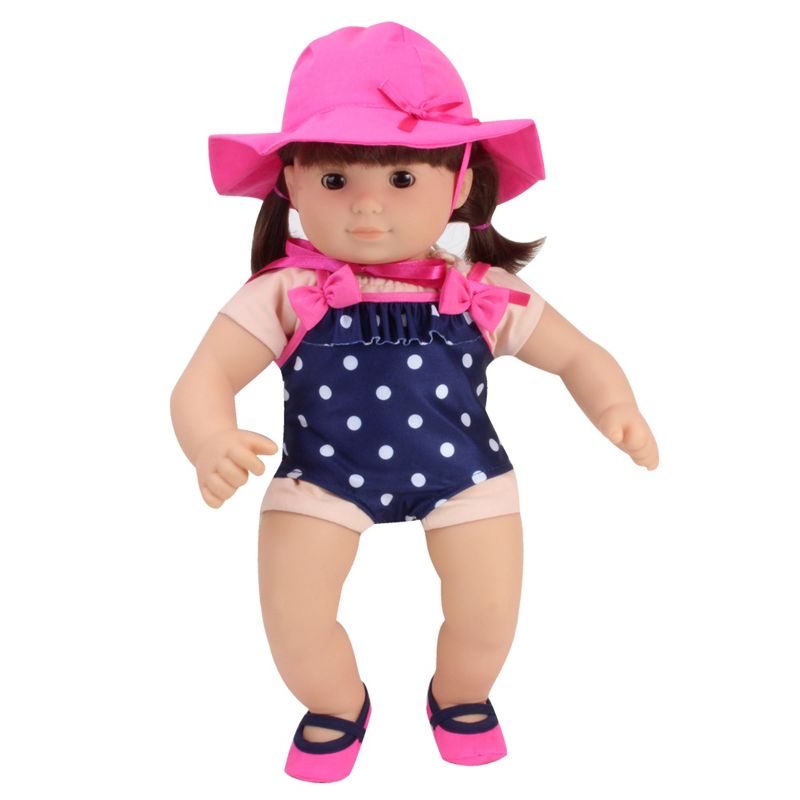 Sophia’s Polka Dot Bathing Suit Set for 15'' Dolls, Navy/Pink, 4 of 6