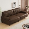Luck Live Contemporary 86.4" Leather Sofa, Modern Living Room Combination Sofa Brown - 3 of 4