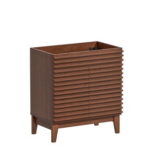 APRILSOUL  Bathroom Vanity, Mid-Century Bathroom Vanity with 2 Soft Closing Doors, Freestanding Bathroom with Wood Grain Laminate - 1 of 4