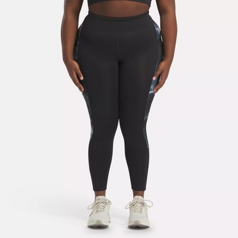 Reebok Running Allover Print Leggings (plus Size) 3x Night Black : Target