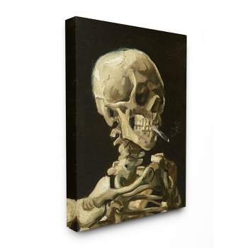 Stupell Industries Skeleton With A Smoke Tan Black Van Gogh Classical Painting