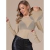 INSPIRE CHIC Women's Crew Neck Mesh Sheer Long Sleeve Sparkly Rhinestone Party Concert Tops - 2 of 4