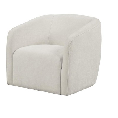 HomeRoots 32" Beige Fabric Barrel Club Chair