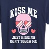 Women's - Instant Message - Valentine's Day Kiss Me Just Kidding Short Sleeve Graphic T-Shirt - 2 of 4