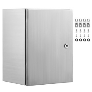 VEVOR Steel Electrical Box, 16"x 12"x 6", 304 Stainless Steel Electrical Enclosure Box, Wall-Mounted Outdoor Electrical Electronic Equipment, Silver - 1 of 4