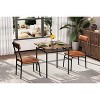 3-Piece Dining Table Set for 2, Space Saving Kitchen Table Set with Metal Frame Table and PU Leather Chair - 2 of 4