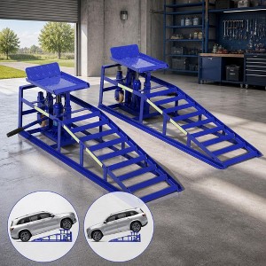 Hydraulic Car Ramps, 11,060 lb Capacity, Adjustable 9–15 in Lift Height ...