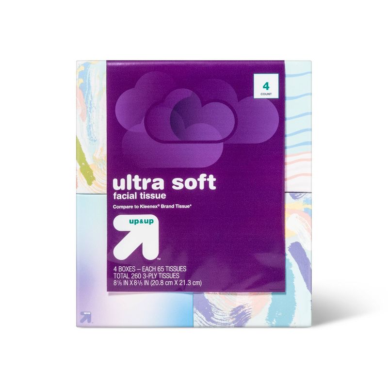 Ultra Soft Facial Tissue - 4pk/65ct - up &#38; up&#8482;, 1 of 4