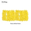 Unique Bargains Mini DIY Craft Decoration Artificial Rose Flower Head 72 Pcs Yellow - 3 of 4
