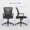 Yaheetech Set of 2 Mid Back Ergonomic Desk Chair with Adjustable Height, Blalck - 3 of 4
