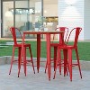 Emma and Oliver Indoor/Outdoor Bar Top Table, 31.5" Square All Weather Poly Resin Top with Steel base - 2 of 4