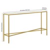 55" Brass Finish Console Table with Glass Tabletop - Henn&Hart - 3 of 4