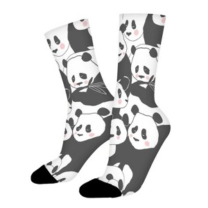 Cute Panda Women Printed Crew Socks Funny Funky Socks Soft Polyester Novelty Gifts for Artists Men - 1 of 1