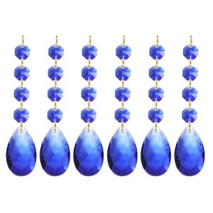 Unique Bargains Crystal Pendants Teardrop Beads for DIY Lamp Arts Crafts Decoration 6 Pcs - 1 of 4
