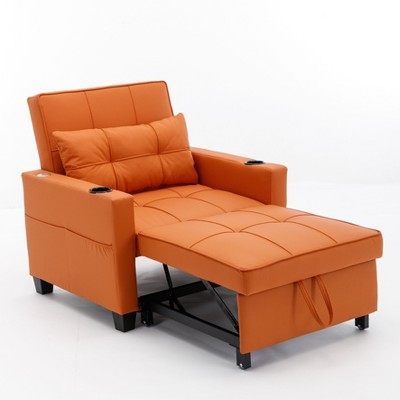 NicBex Modern Pull Out Sofa Bed Convertible Single Sofa Chair with Adjustable Back and USB Port for Living Room