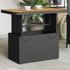 vidaXL Patio Table Black 35.4 In.x21.7 In.x28 In. Poly Rattan and Acacia Wood - 2 of 4