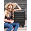 BEAFUP Set of 3  20"/24"/28" in ABS Spinner Wheel Luggage, Matching Color , With Combination Lock (Black) - 2 of 4