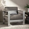 Coolbibila-Patio Dining Chairs, Patio Chair With Arm And Metal Frame,  Upholstered Club Chairs, Upscale Outdoor Lounge - 3 of 4