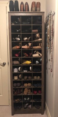 60 Entryway Shoe Cubby Console Drifted Gray - Prepac : Target