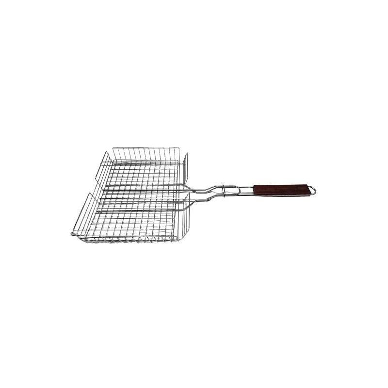 25&#34; Chrome Grill Basket with Rosewood Handle - Outset, 4 of 5