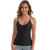 INSPIRE CHIC Women's V Neck Non-Adjustable Spaghetti Straps Lightweight Unpadded Loose Fit Solid Basic Camisoles - 4 of 4