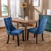 Velvet Dining Chair Set of 2,Upholstered Dining Chairs with Tufted Back and Nailhead Trim,Modern Armless Chairs for Dining Room-Cuddlewood - 3 of 4