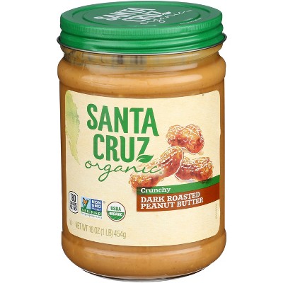 Santa Cruz Organic Crunchy Dark Roasted Peanut Butter - Case Of 6 - 16 ...