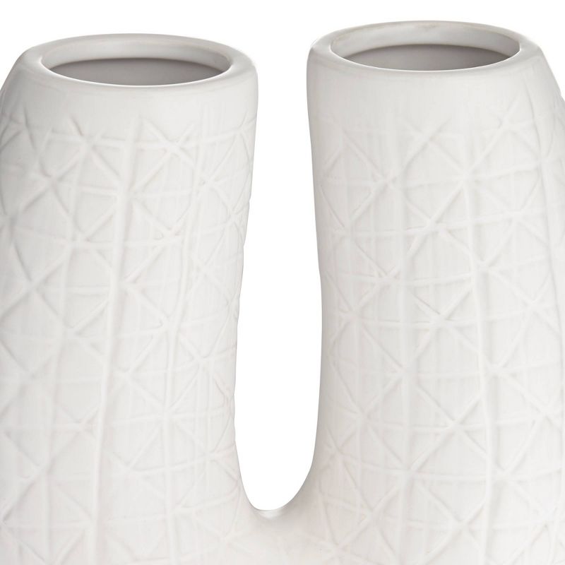 Studio 55D Albuquerque Matte White 9 3/4" High U-Shaped Decorative Vase, 3 of 10