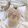 12PCS Mini Christmas Ball Ornaments, Shatterproof Flocked Xmas Tree Hanging Decorations, for Holiday, Wedding, Mardi Gras Party - 2 of 4