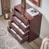 Farmhouse 4 Drawers Dresser for Bedroom, Wide Dresser, Wood Rustic Chest of Drawers with Metal Handle,Tall Curved Drawer Dressers - 3 of 4