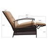 Fontoi Accent Chairs, Adjustable Recliner Chair with Cushion, Lounge Chair with Extendable Metal Frame for Porch Garden, Brown, 20.7"*37.8"*43.3" - 2 of 4