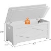 Wooden Toy Storage Bench, 39.4" Chest with Safe Hinges, Entryway Seat, Living Room Decor, Space-Saving Organizer, Simple Assembly - 3 of 4
