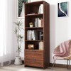 NicBex 4-Tier Bookshelf,70.87" Tall Book Rack with Open Shelves for Bedroom,Living Room,Office,Easy Assembly,Walnut - 2 of 4