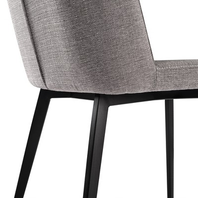 Set of 2 Gray Upholstered Metal Dining Chairs