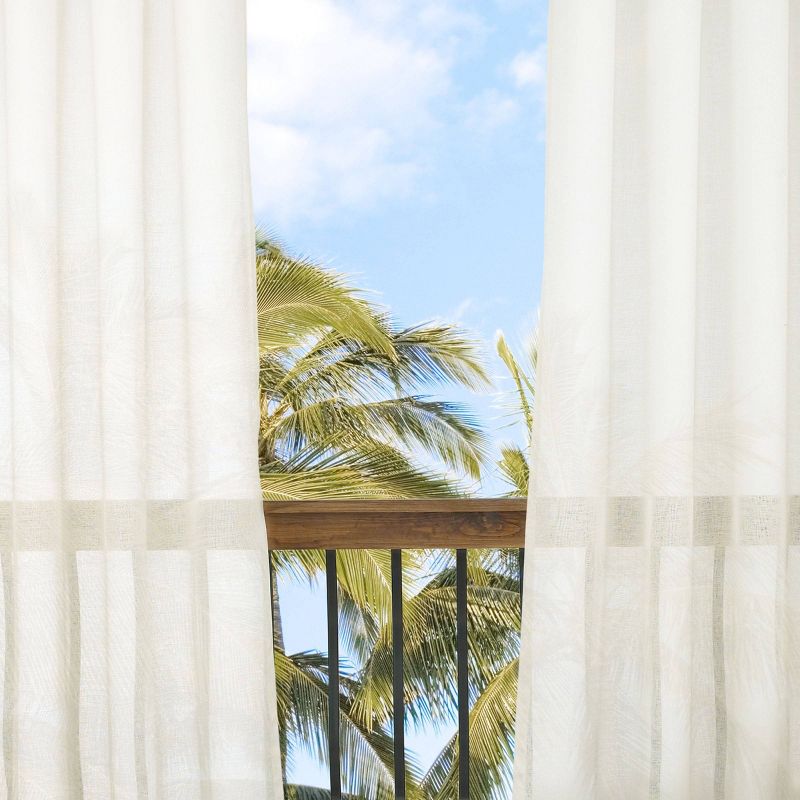 1pc 52&#34;x95&#34; Sheer Resort Curtain Panel Off White - Waverly Sun N Shade, 4 of 5
