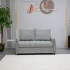 57.48'' Velvet Loveseat Sofa with Adjustable Back and Ergonomic Design, Modern Futon Sleeper - 2 of 4