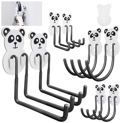 Munora 8-Piece Heavy Duty Self-Adhesive Wall Hooks, Stainless Steel with PVC Coating - Waterproof Rust-Proof for Bathroom Kitchen Home Organization