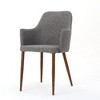 Set of 2 Mid-Century Modern Fabric Dining Chairs, Accent Side Chair, Leisure Chairs with Wood-Finish Metal Legs, Christopher Knight Home Armchair - 4 of 4