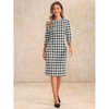 Allegra K Women's Houndstooth 3/4 Sleeve Elegant Cinched Waist Bodycon Dress - 4 of 4