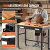 VEVOR 48-inch Workbench, 1500 lbs Load Capacity, Garage Workbench with Drawer Storage & Wheels, Heavy Duty Oak Wood Top Work Table, Wood color - 4 of 4